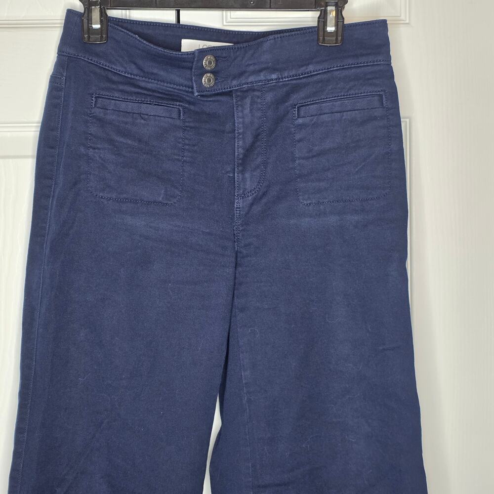LOFT The Palmer Wide Leg Pants in Deep Space Blue Sz 0 NWOT - Picture 4 of 9